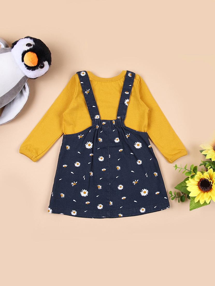 girls floral casual wear dungaree set - 21550716 - Standard Image - 1