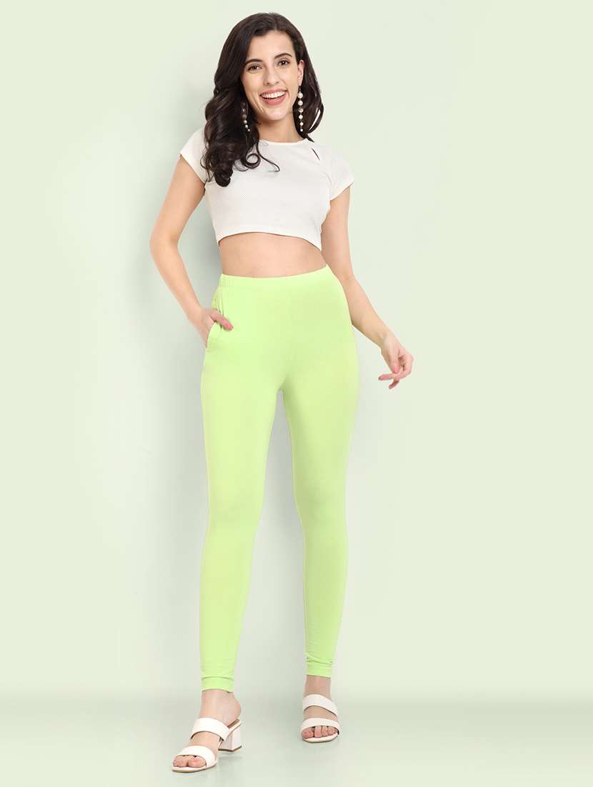 women solid ankle length leggings - 21550960 -  Standard Image - 4