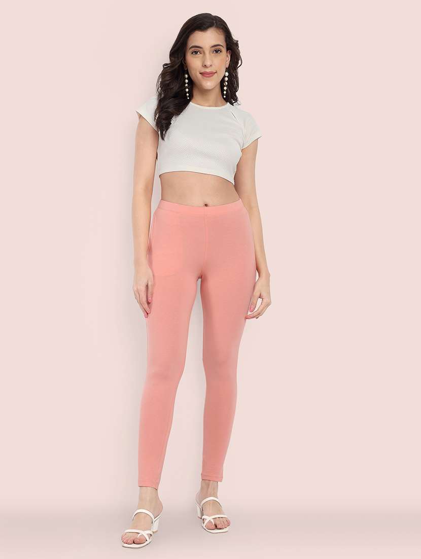 women solid ankle length leggings - 21550962 - Standard Image - 4