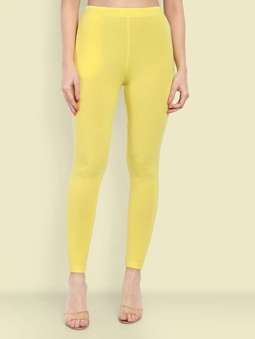 women solid ankle length leggings