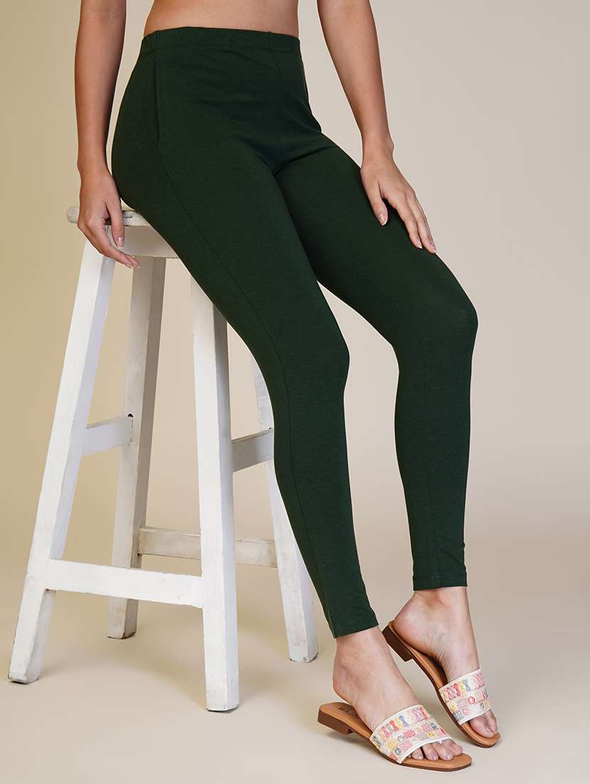 women solid ankle length leggings - 21550976 -  Standard Image - 1