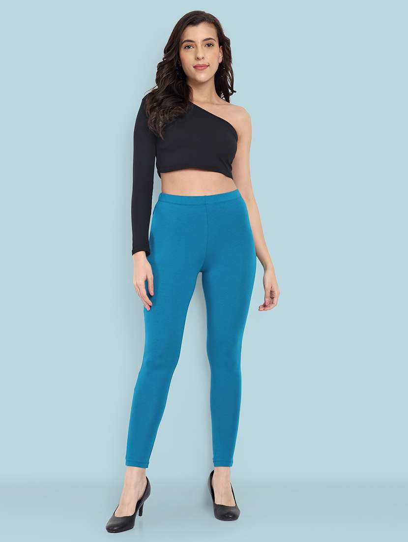 women solid ankle length leggings - 21550983 -  Standard Image - 4