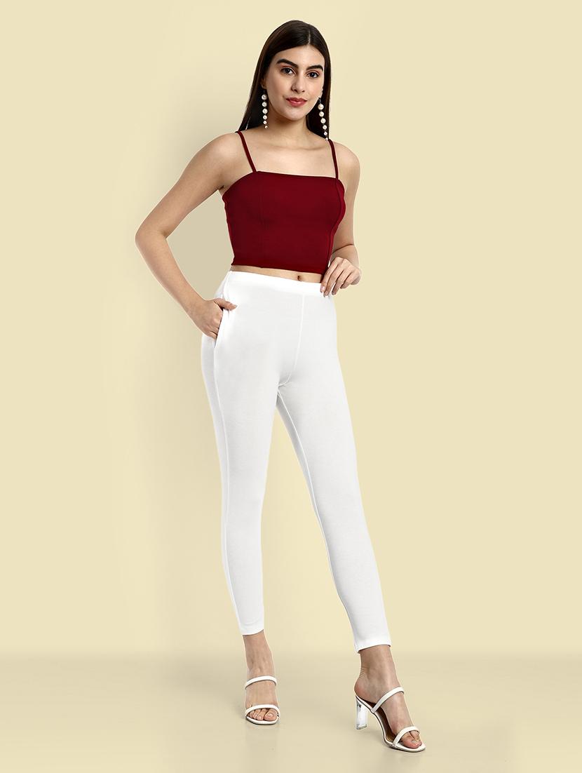 women solid ankle length leggings - 21551018 - Standard Image - 4
