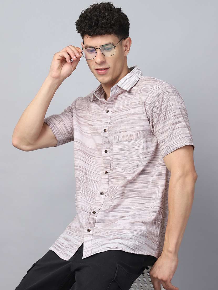 men self design short sleeve casual shirt - 21551123 -  Standard Image - 4
