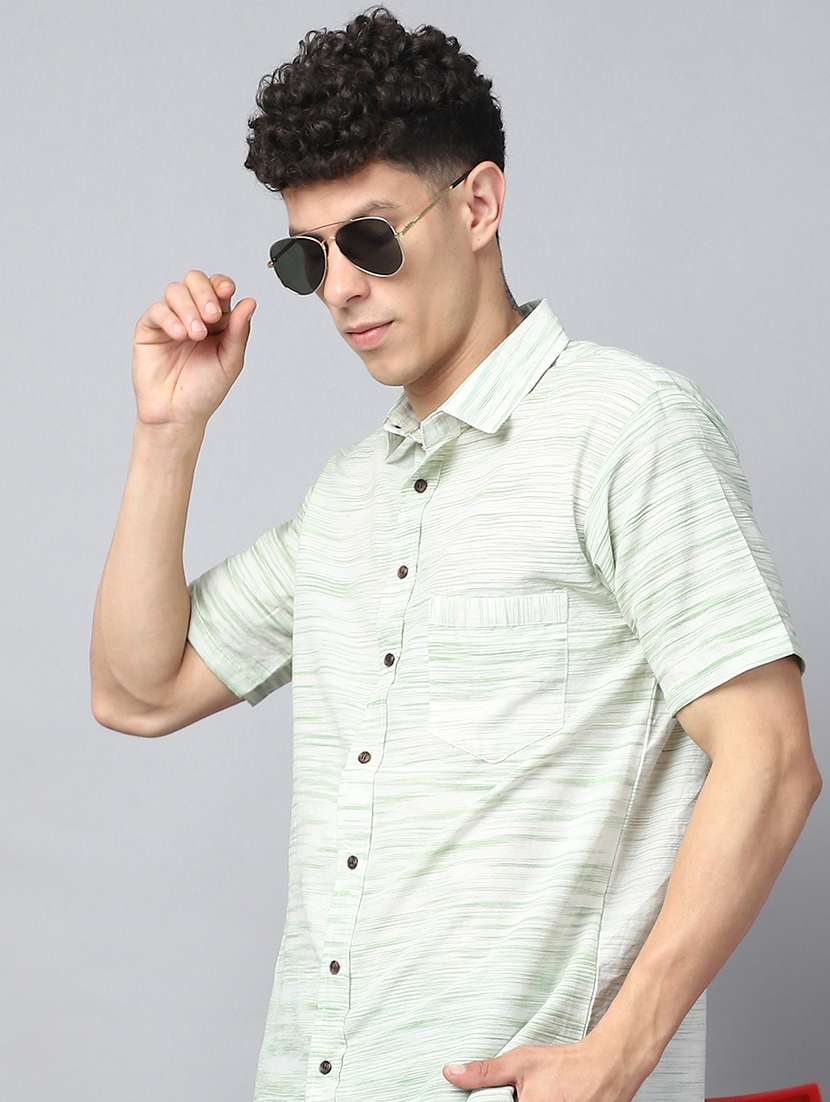 men self design short sleeve casual shirt - 21551124 -  Standard Image - 4