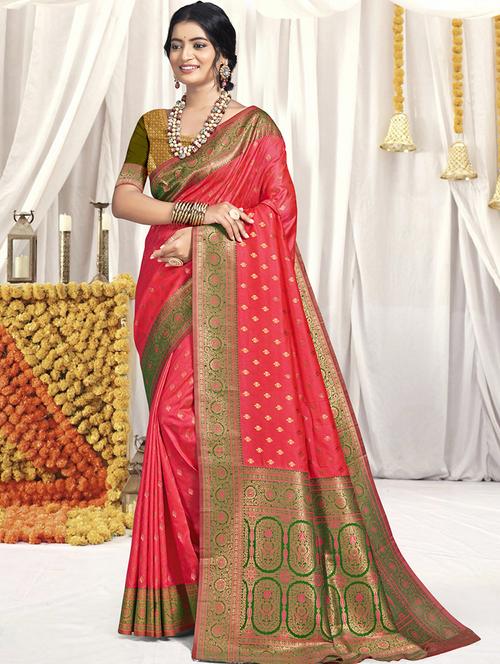 women zari work banarasi saree with blouse - 21551136 -  Standard Image - 0