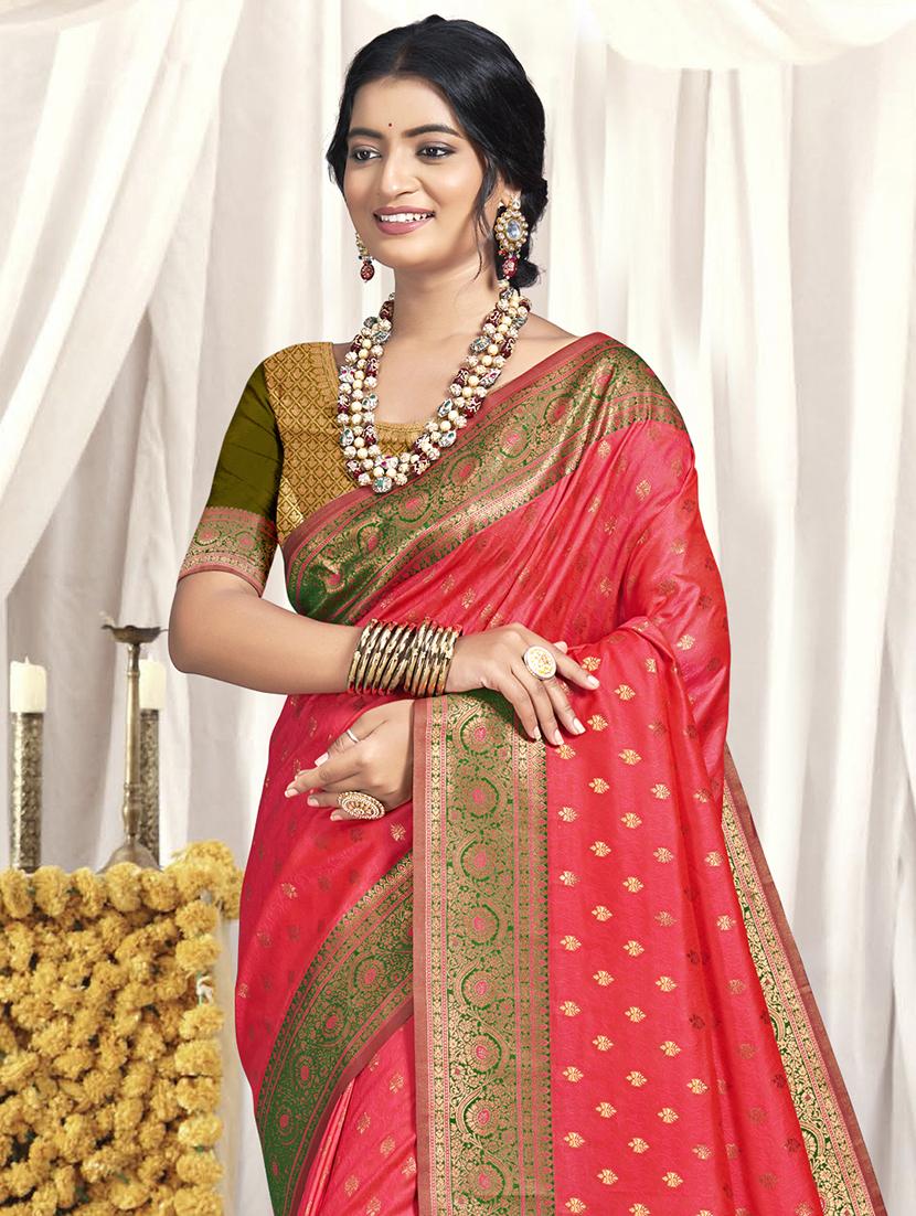 women zari work banarasi saree with blouse - 21551136 -  Standard Image - 1