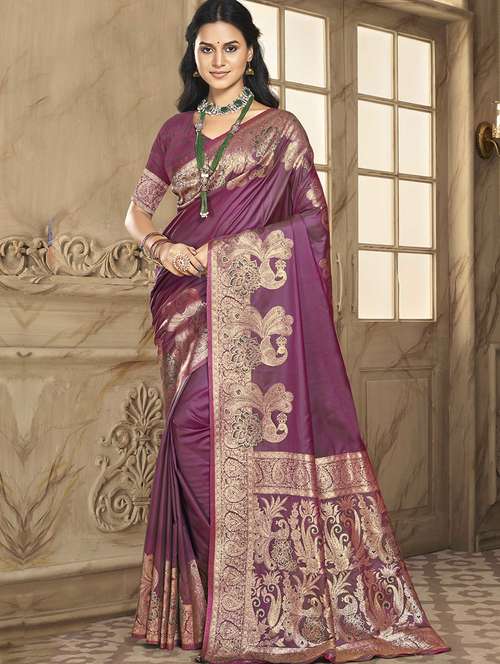 women zari work banarasi saree with blouse