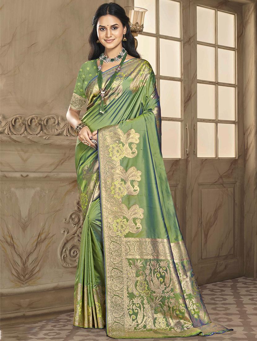 women zari work banarasi saree with blouse - 21551152 -  Zoom Image - 0