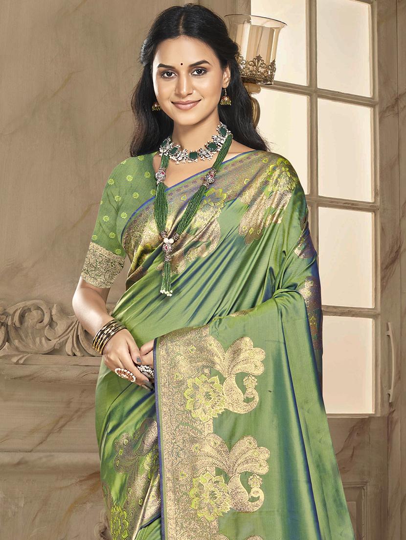 women zari work banarasi saree with blouse - 21551152 -  Standard Image - 1