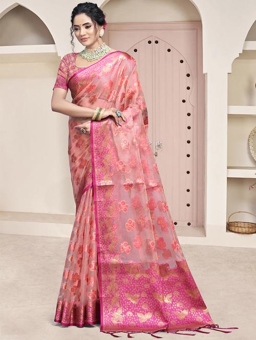 women zari work banarasi saree with blouse - 21551185 -  Standard Image - 0