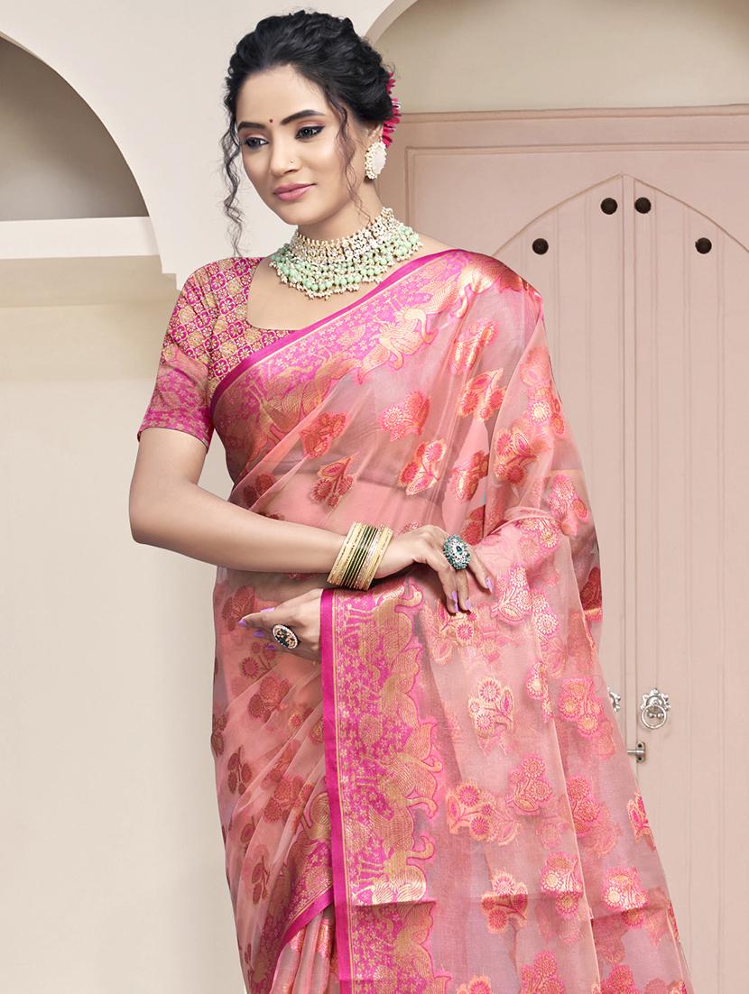 women zari work banarasi saree with blouse - 21551185 -  Standard Image - 1