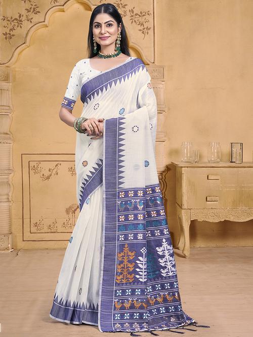 women self design handloom saree with blouse - 21551322 -  Standard Image - 0