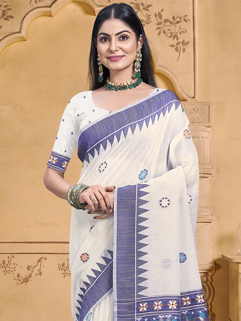 women self design handloom saree with blouse - 21551322 -  Standard Image - 1