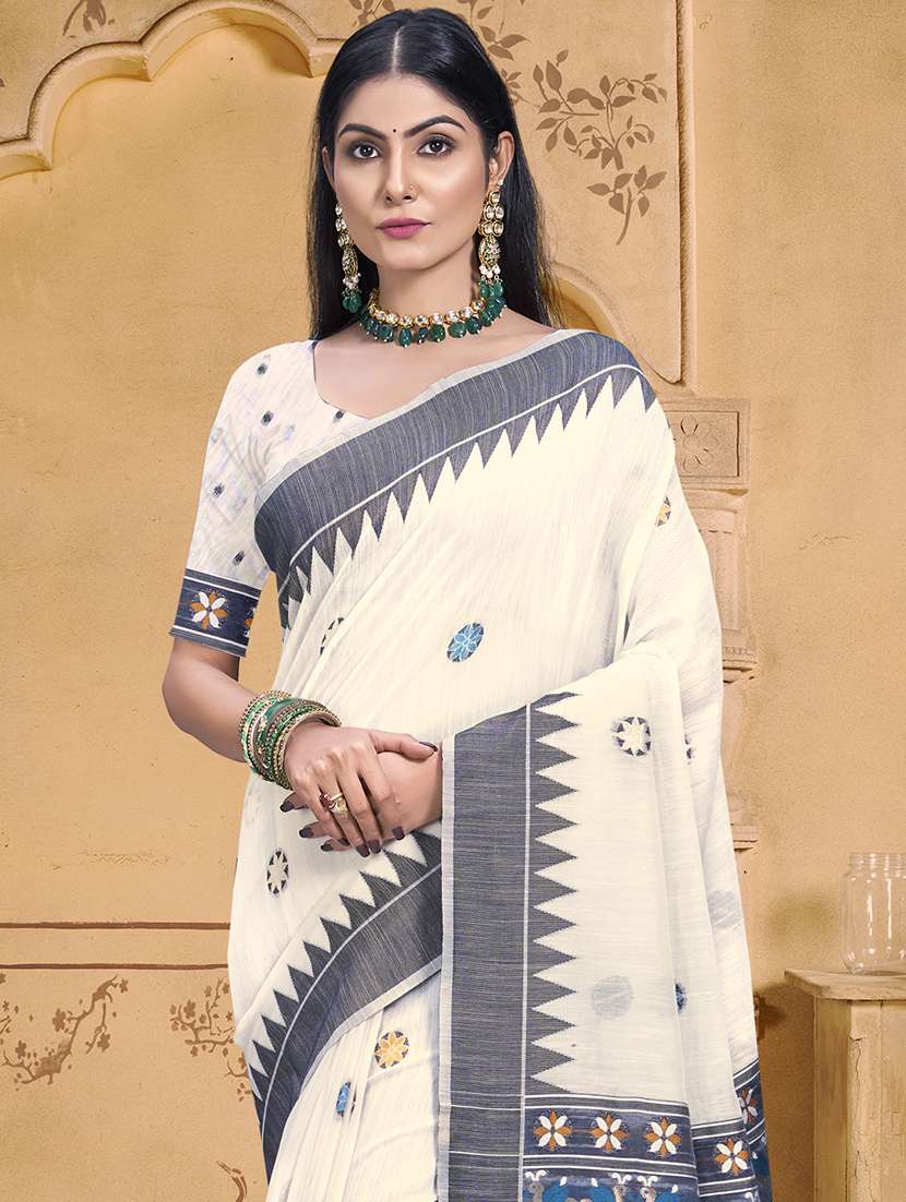 women self design handloom saree with blouse - 21551324 -  Standard Image - 1