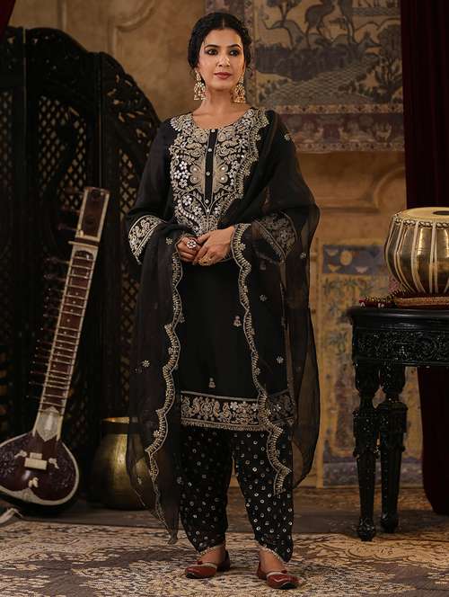 women embroidered kurta salwar set with dupatta - 21551409 - Standard Image - 0