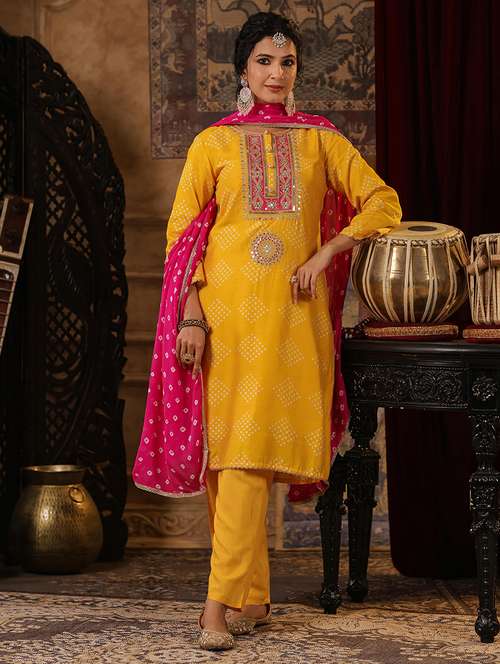 women sequin kurta salwar set with dupatta - 21551420 - Standard Image - 0