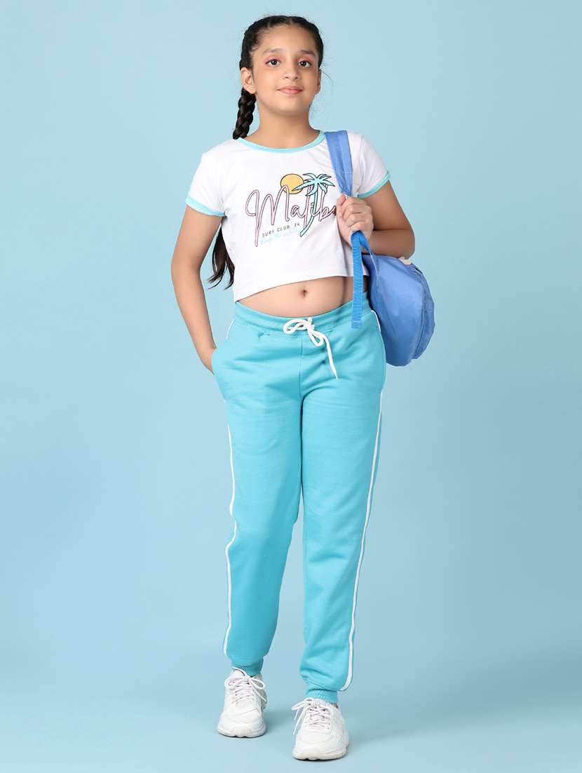 girls light blue solid jogger - 21551467 -  Standard Image - 4