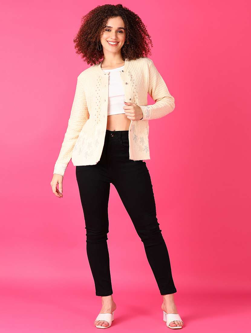 women self designed long sleeve cardigan - 21551470 -  Standard Image - 4