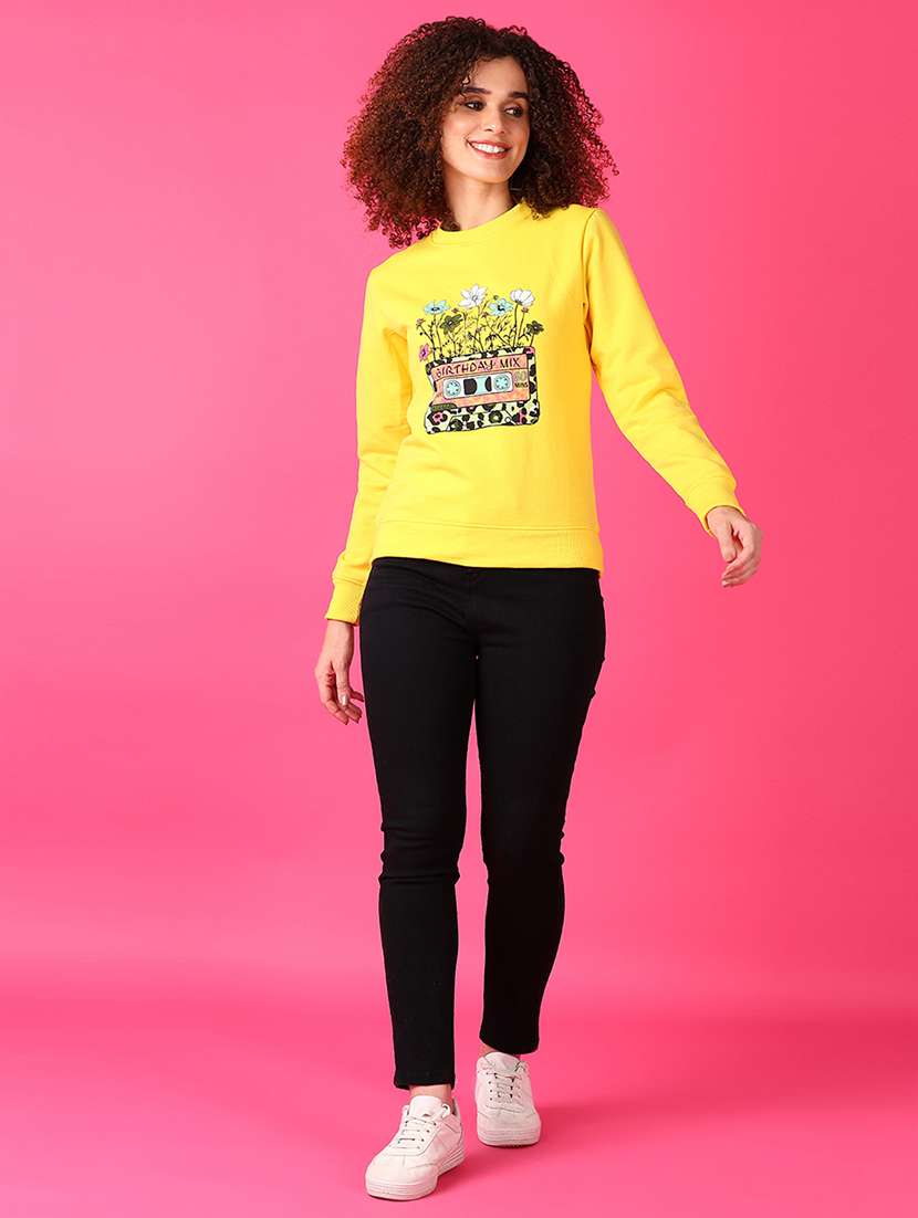 women front print long sleeves sweatshirt - 21551474 -  Standard Image - 4