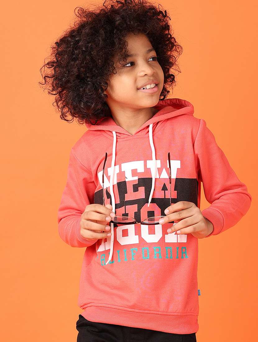 boys front print hooded sweatshirt - 21551486 -  Standard Image - 1