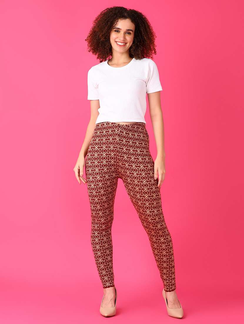 women self design woolen legging - 21551492 -  Standard Image - 4