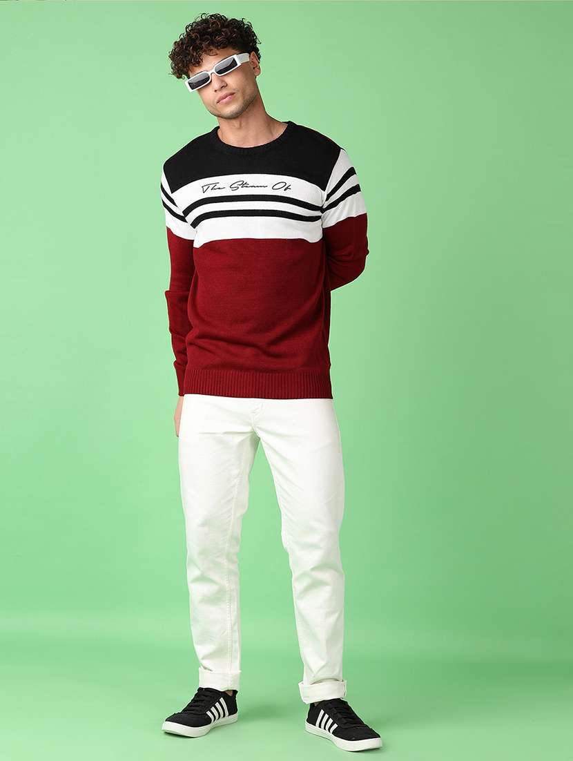 men long sleeves color block pullover - 21551516 -  Standard Image - 4