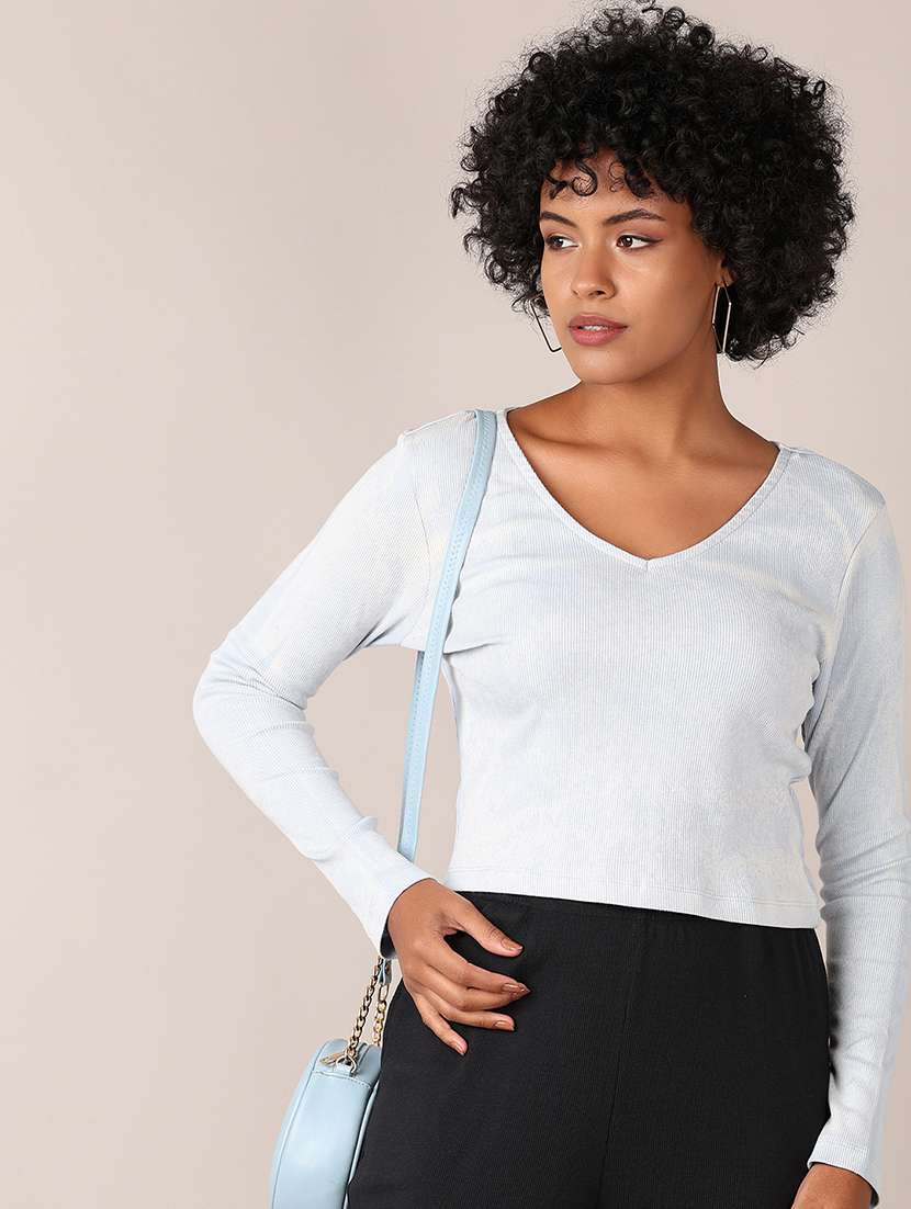 women solid long sleeves regular top - 21551560 -  Standard Image - 1