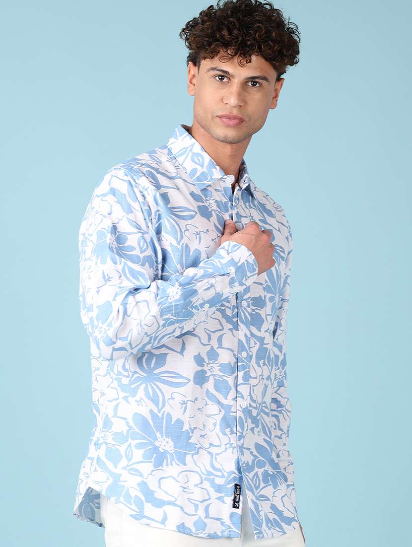 men long sleeves printed casual shirt - 21551563 -  Standard Image - 1