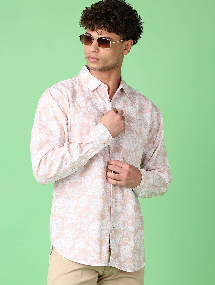 men long sleeves printed casual shirt - 21551565 -  Standard Image - 1