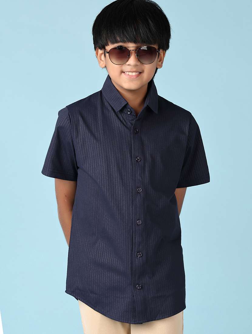 boys striped collared short sleeves shirt - 21551572 -  Standard Image - 1