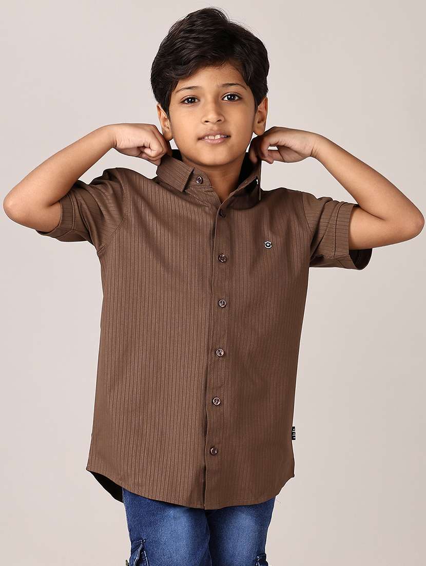 boys striped collared short sleeves shirt - 21551574 -  Standard Image - 1