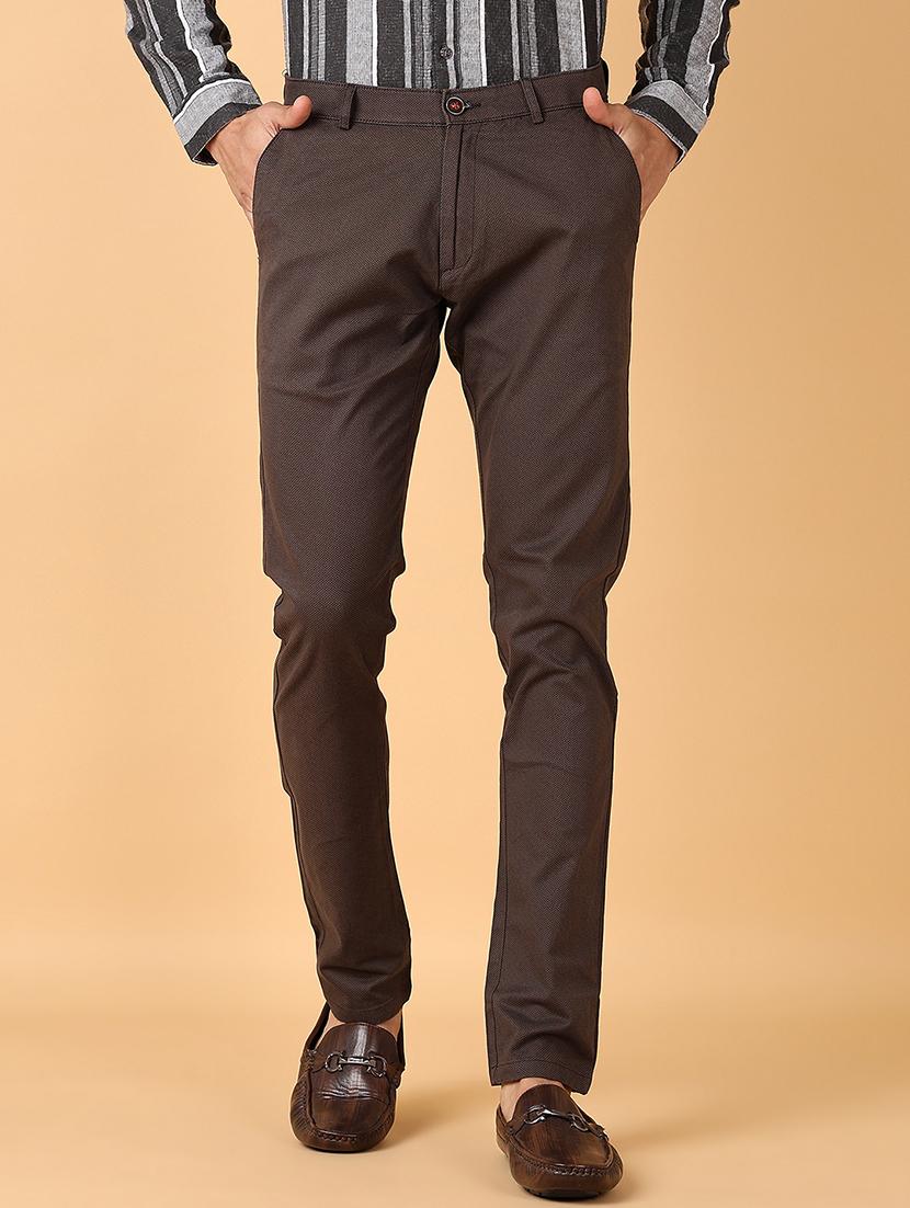 men self design slim fit chinos casual trouser - 21551831 -  Zoom Image - 0