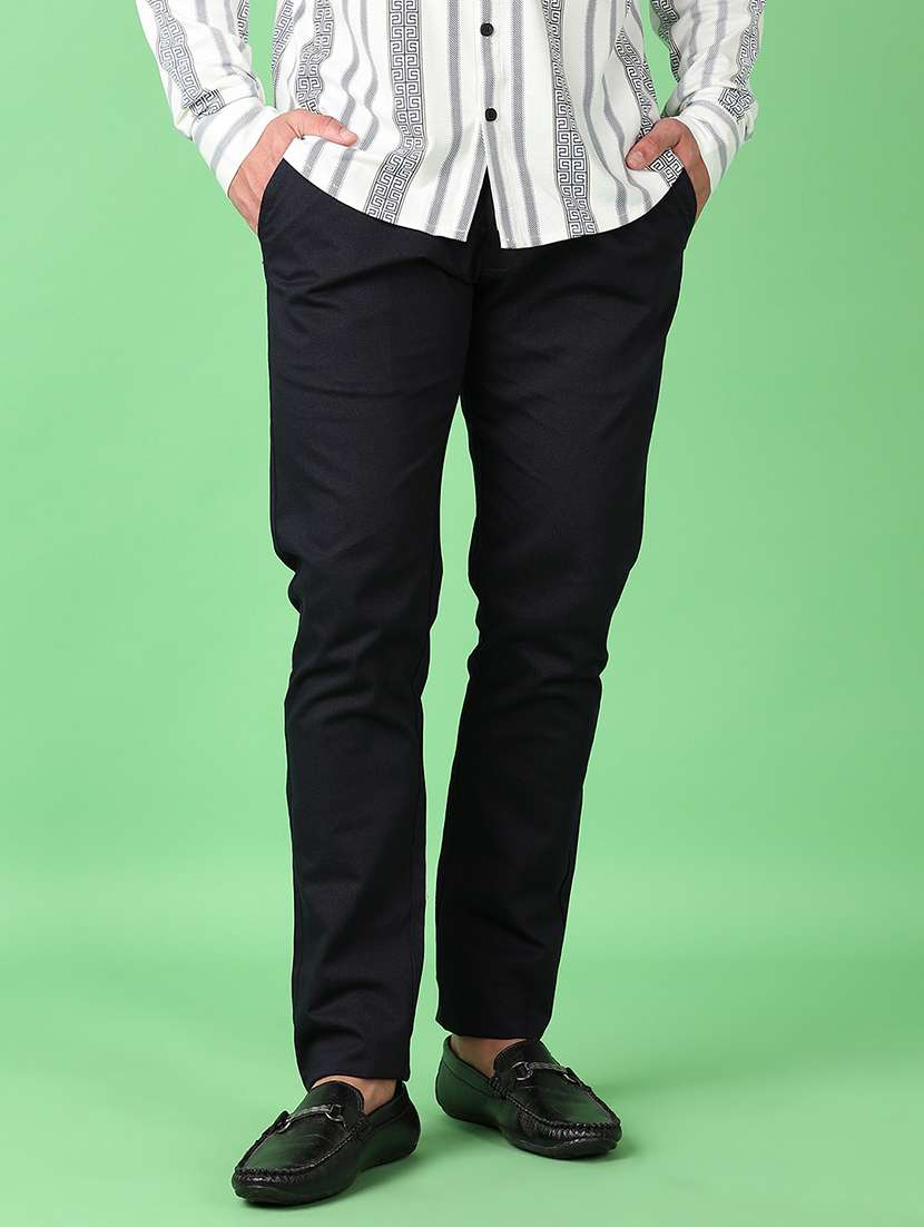 men solid regular fit chinos casual trouser - 21551832 -  Standard Image - 1