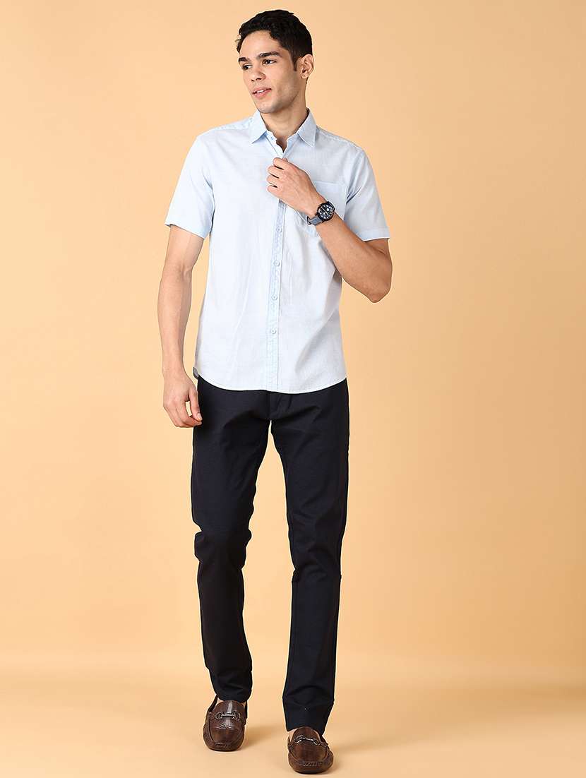 men solid slim fit chinos casual trouser - 21551836 -  Standard Image - 4