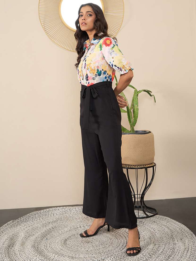 women printed collared jumpsuit - 21551901 -  Standard Image - 1