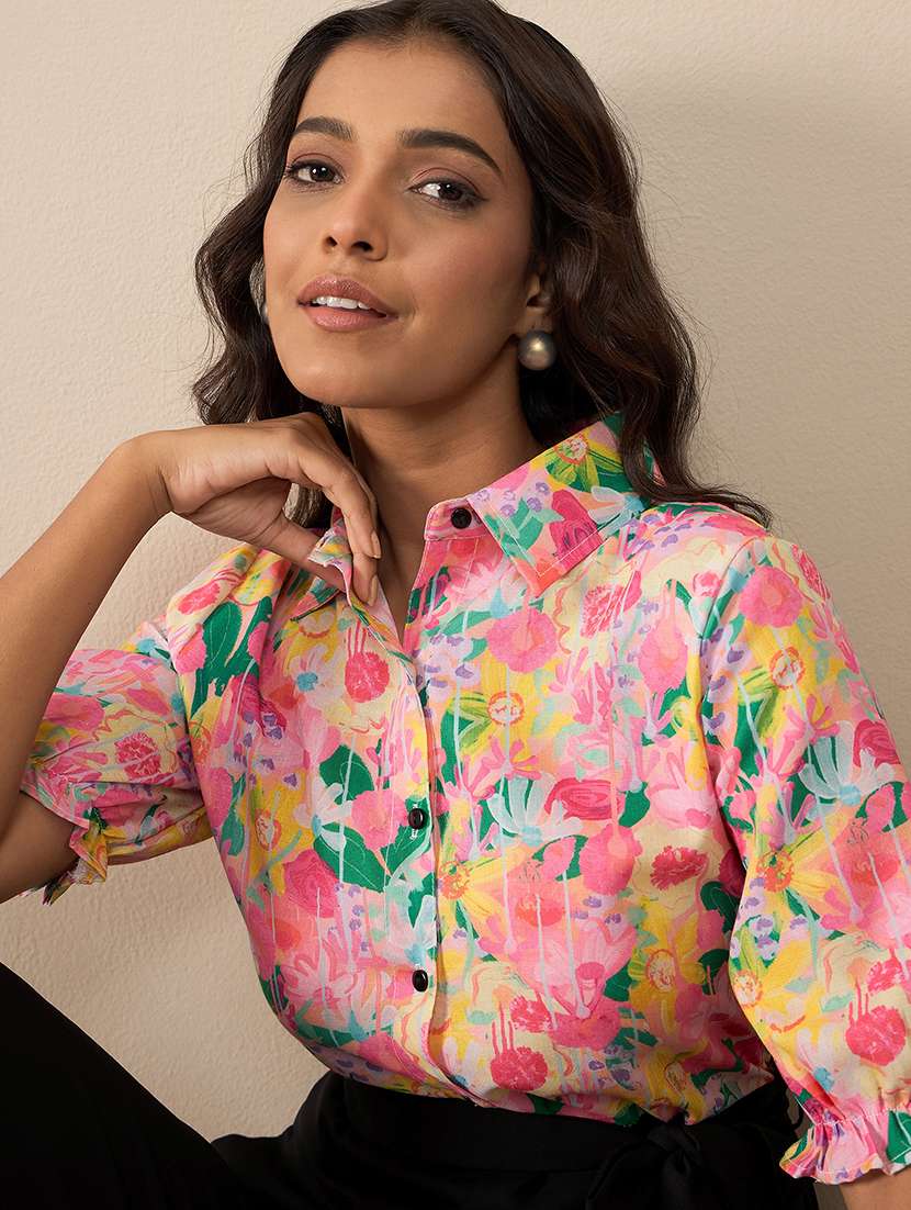 women printed collared jumpsuit - 21551902 -  Standard Image - 4