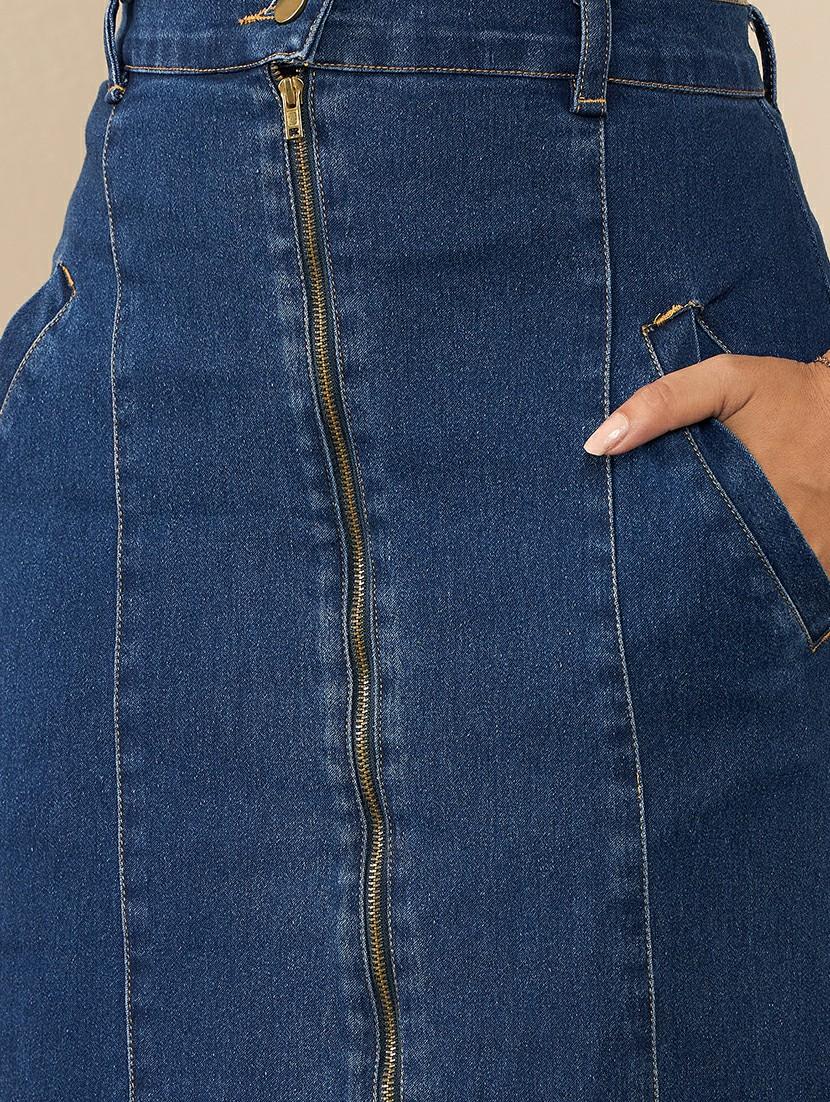 women solid straight skirt - 21551906 - Standard Image - 4