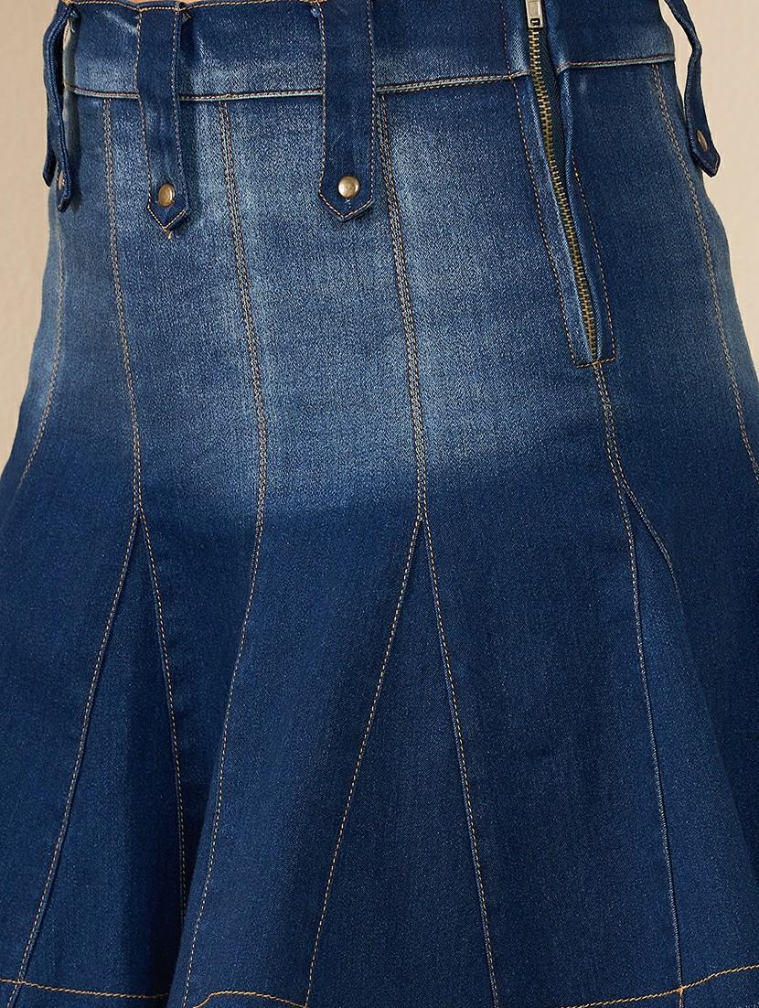 women solid a-line skirt - 21551909 - Standard Image - 4