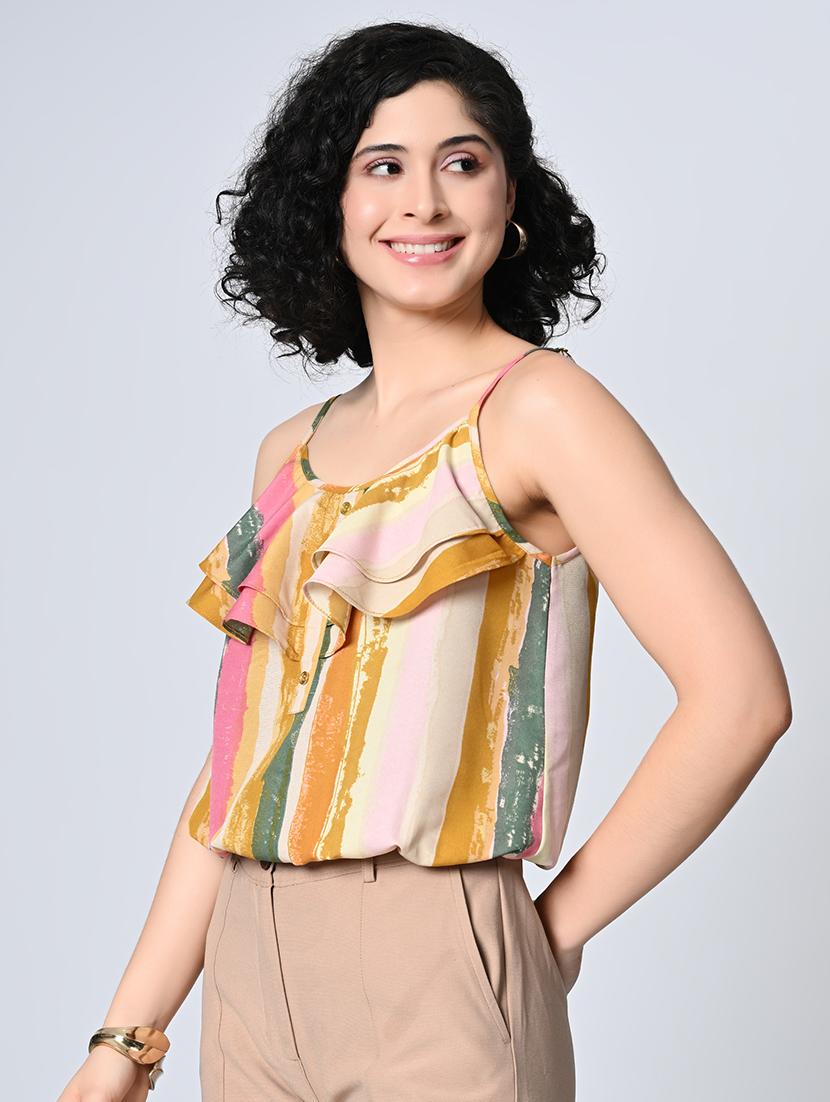 women sleeveless printed regular top - 21552036 -  Standard Image - 1