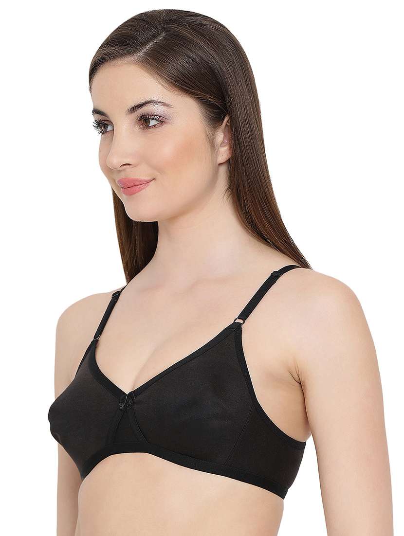 black cotton regular bra - 21552051 -  Standard Image - 1