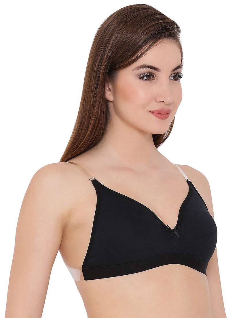 black cotton regular bra - 21552054 -  Standard Image - 1