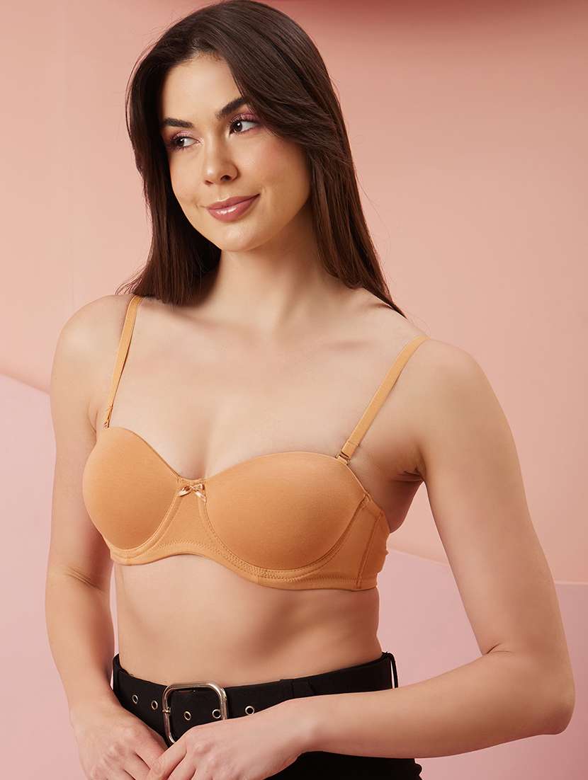 women solid underwired balconette bra - 21552087 -  Standard Image - 1