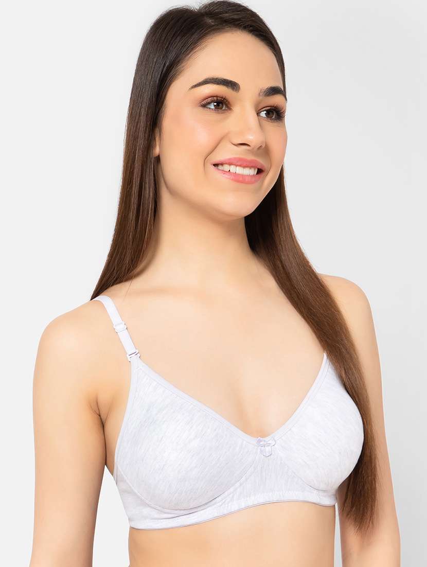 women solid cotton t-shirt bra - 21552094 -  Standard Image - 1