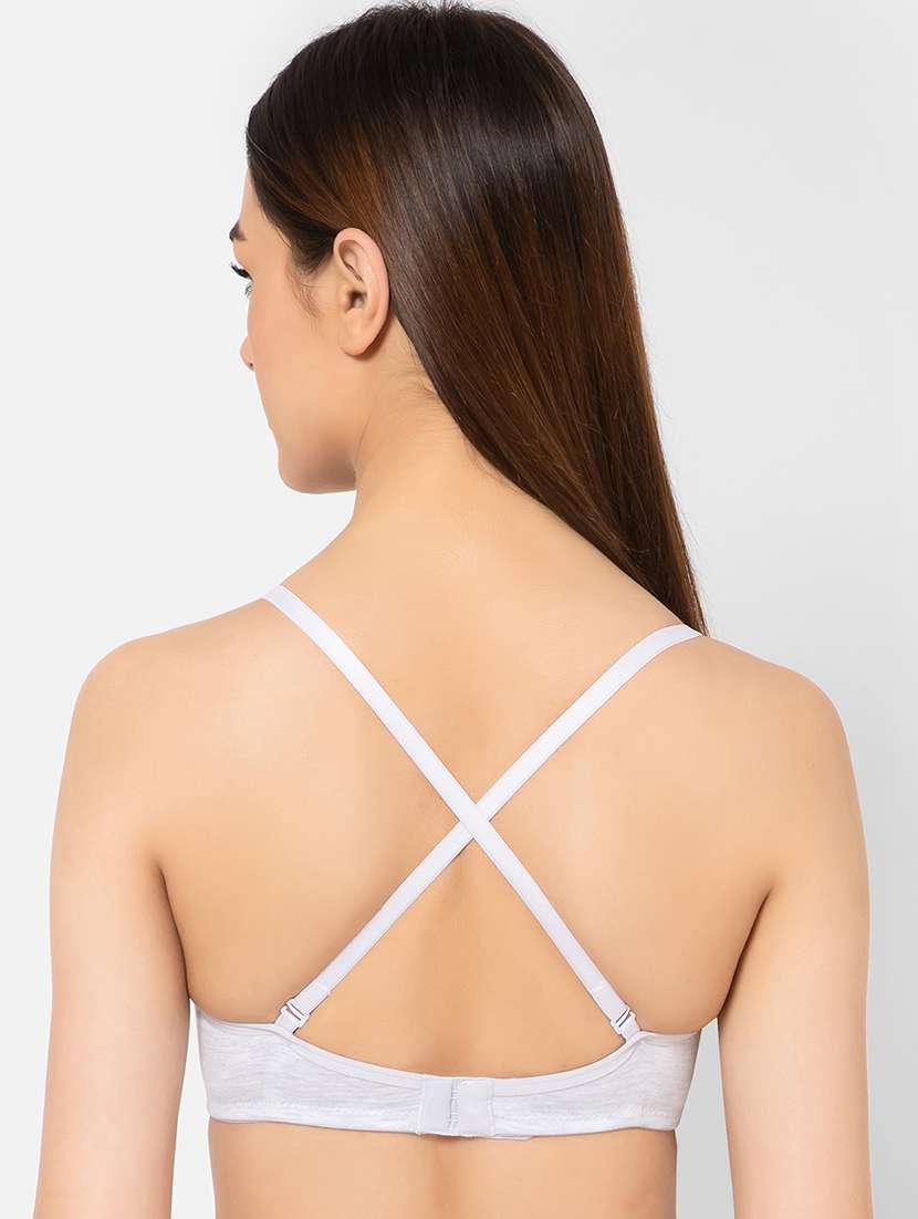 women solid cotton t-shirt bra - 21552094 - Standard Image - 4
