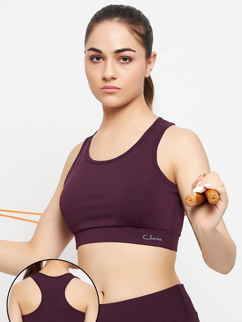 women solid racerback sports bra - 21552145 - Standard Image - 1