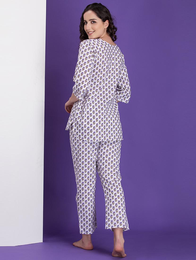 women printed pyjama nightwear set - 21552225 - Standard Image - 1