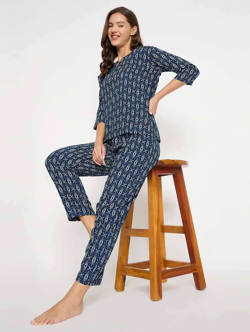 women printed pyjama nightwear set - 21552235 - Standard Image - 1