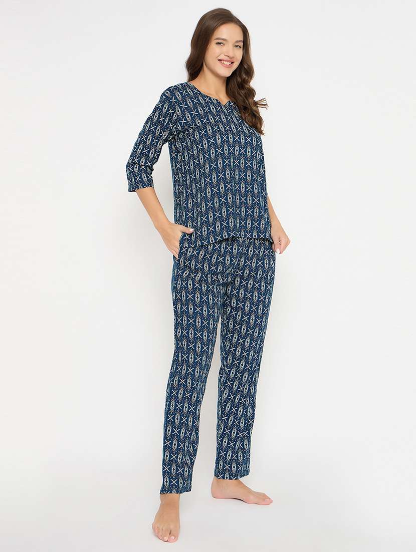 women printed pyjama nightwear set - 21552235 - Standard Image - 4