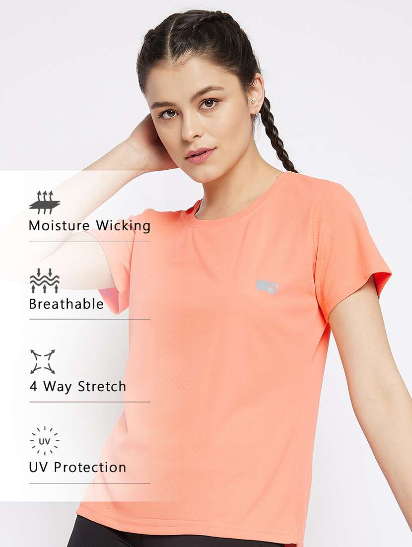 women solid short sleeve t-shirt - 21552256 - Standard Image - 4